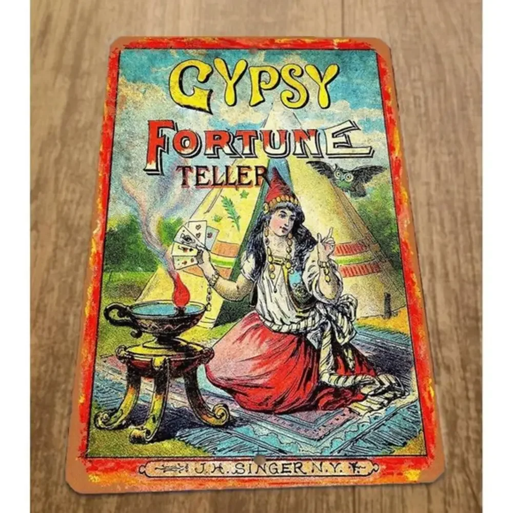 Gypsy Fortune Teller 8x12 Metal Wall Sign
